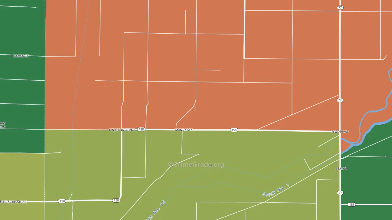 Mandalay, AR Map of Assault Rates
