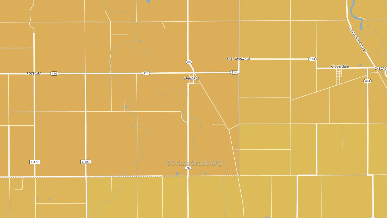 Mandale, OH Map of Assault Rates