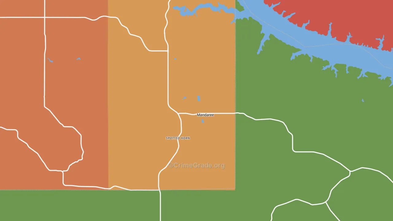 Mandaree, ND Map of Assault Rates