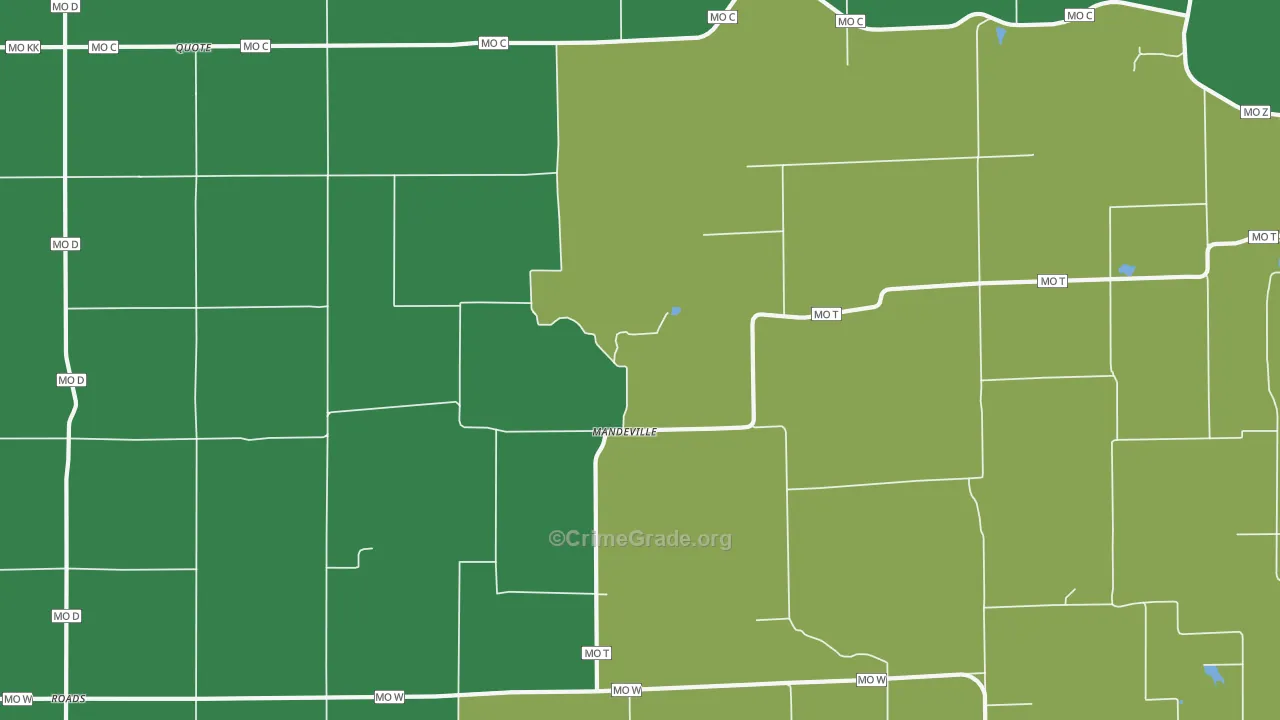 Mandeville, MO Map of Assault Rates