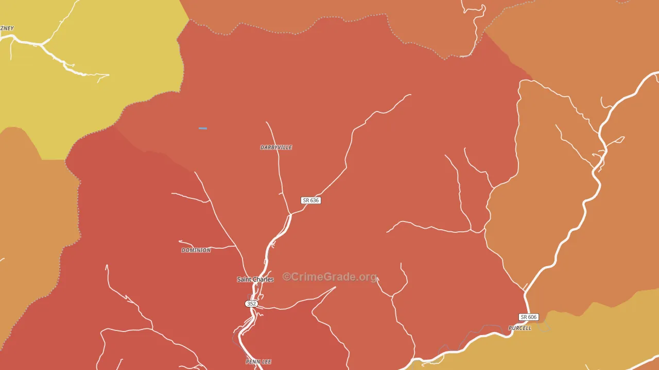 Maness, VA Map of Assault Rates