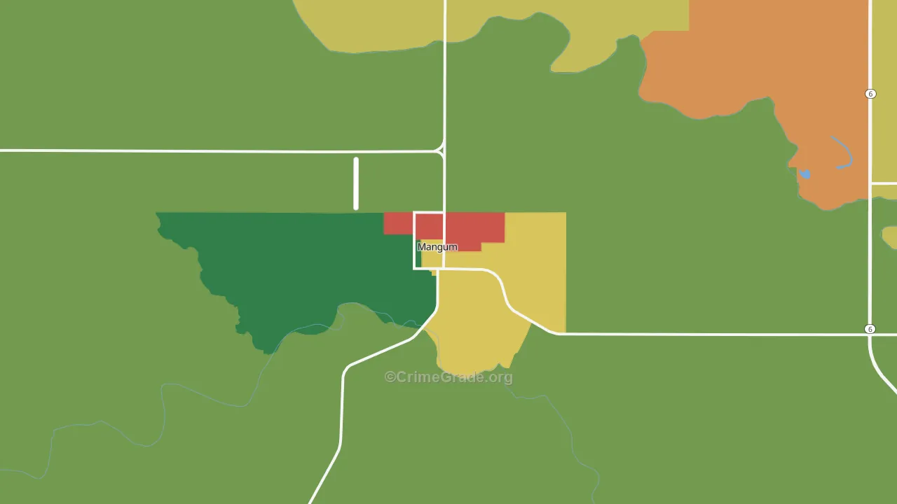 Mangum, OK Map of Assault Rates