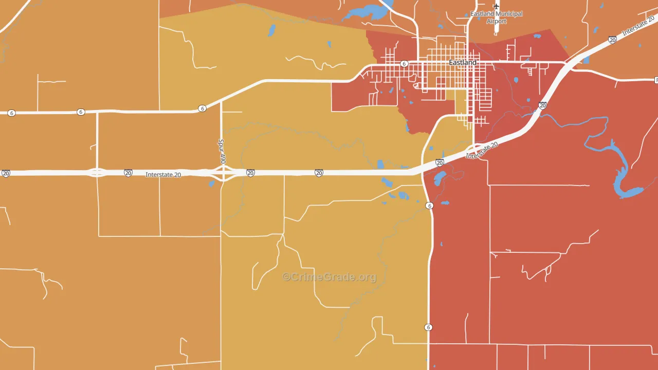 Mangum, TX Map of Assault Rates
