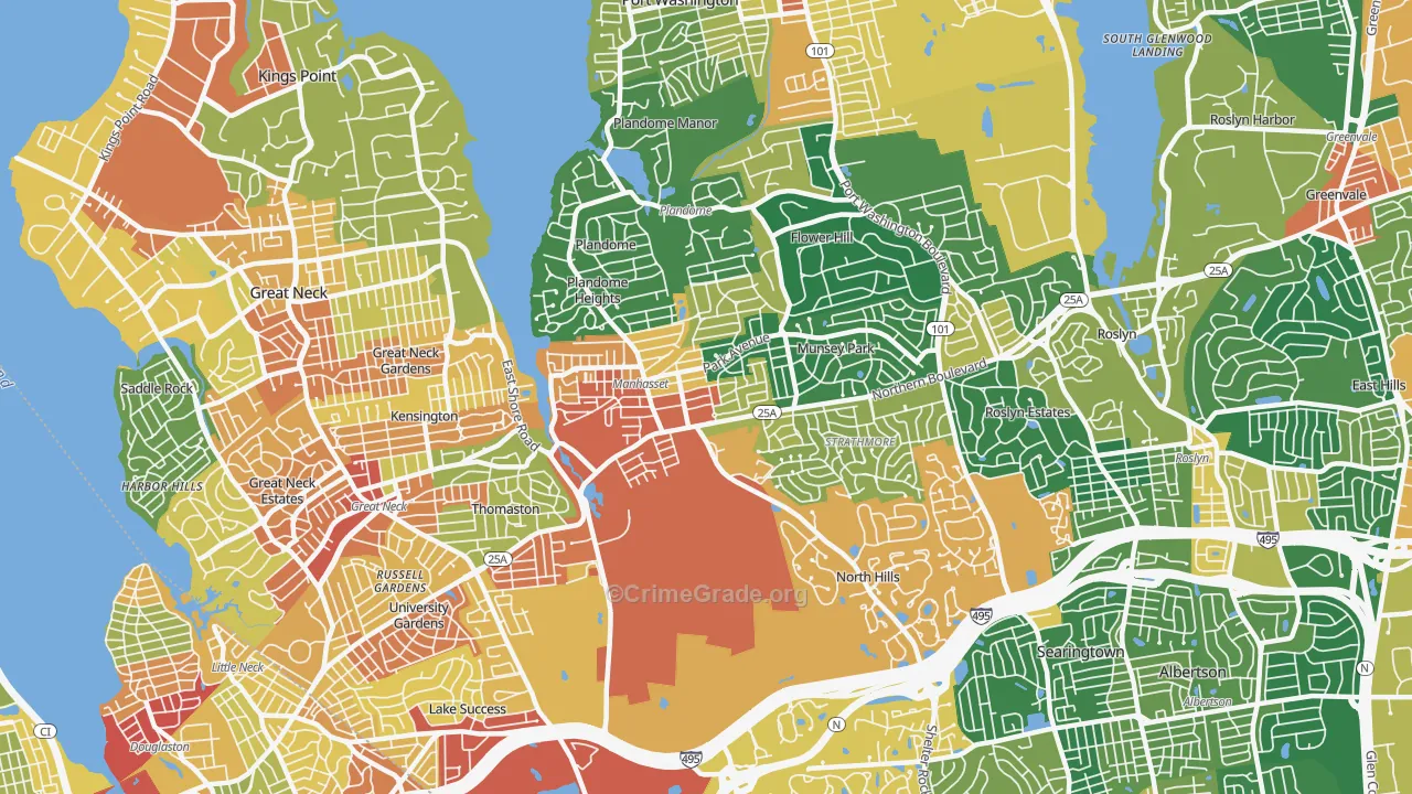 Manhasset, NY Map of Assault Rates
