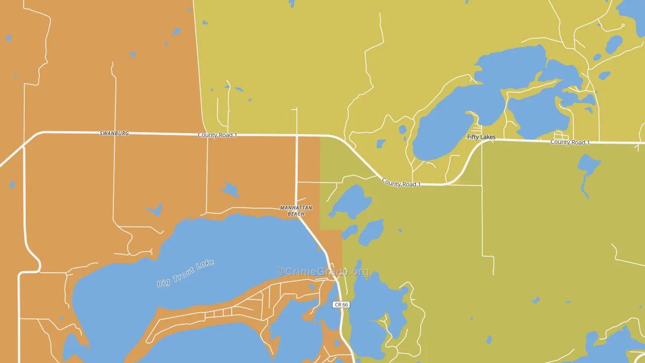 Manhattan Beach, MN Map of Assault Rates