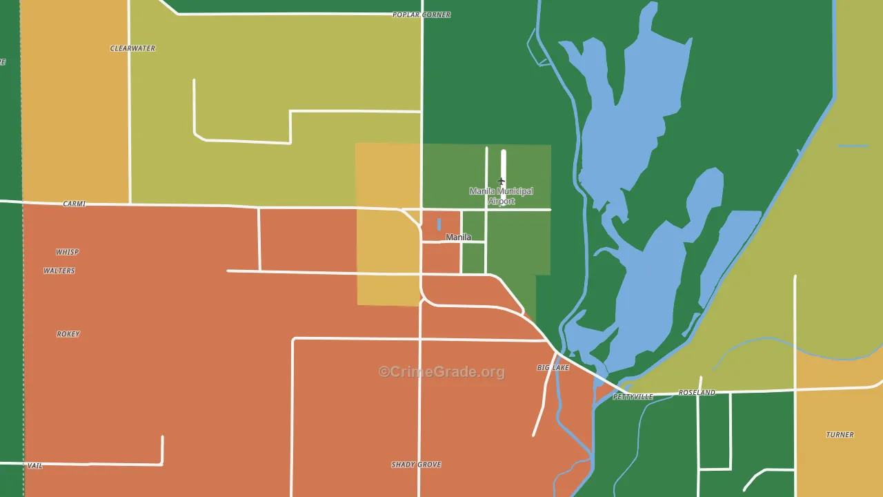 Manila, AR Map of Assault Rates