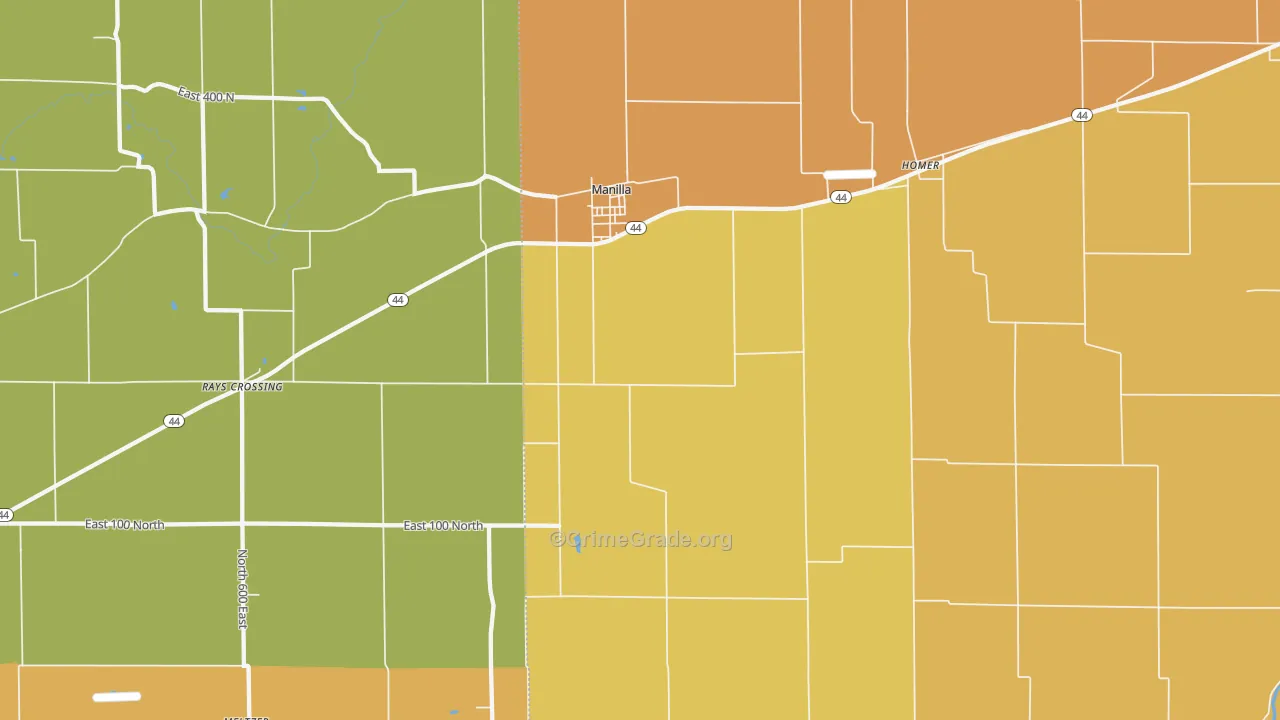 Manilla, IN Map of Assault Rates