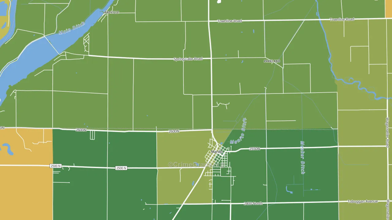 Manito, IL Map of Assault Rates