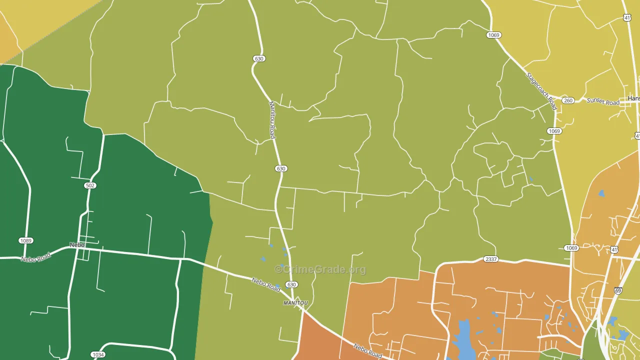 Manitou, KY Map of Assault Rates