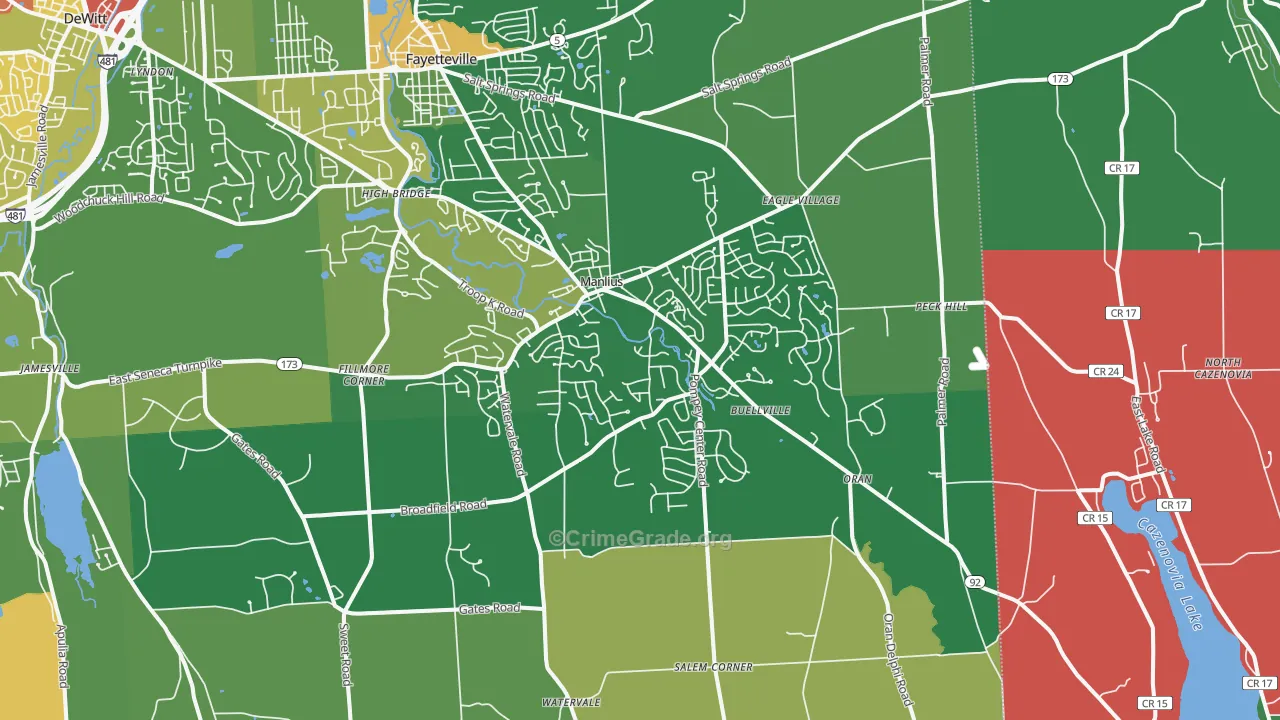 Manlius, NY Map of Assault Rates