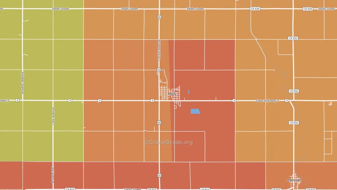 Manly, IA Map of Assault Rates