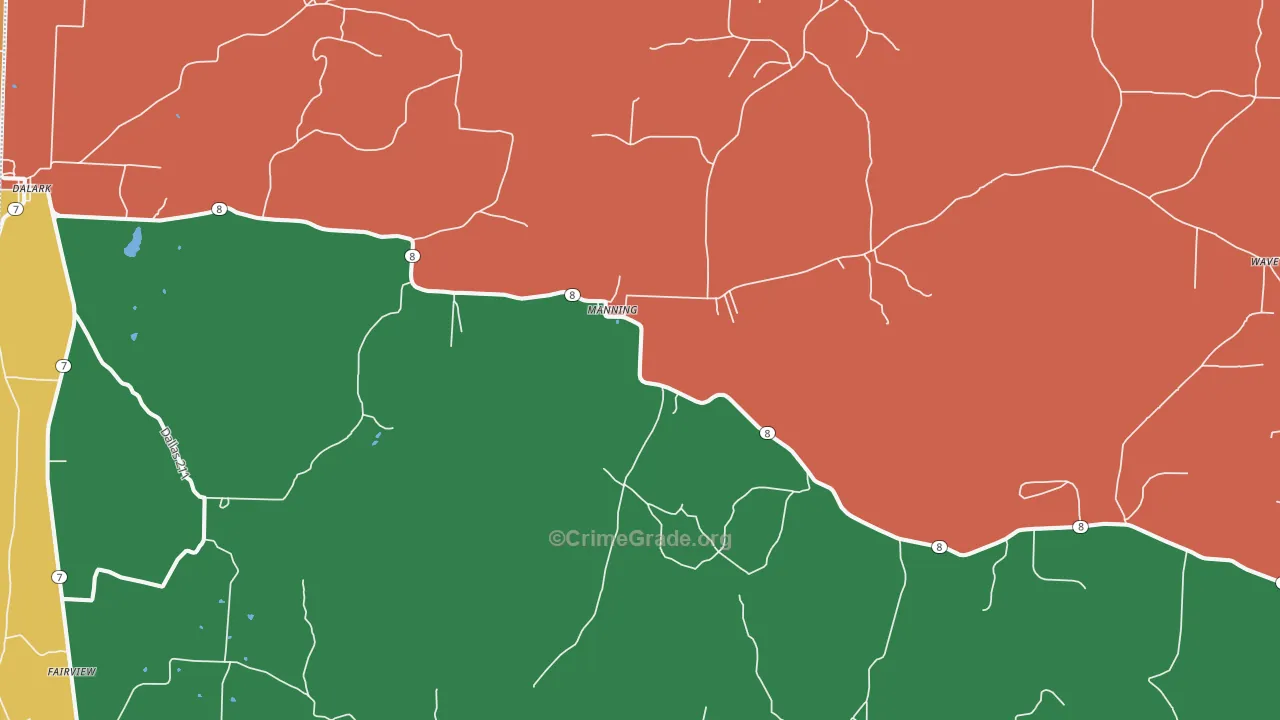 Manning, AR Map of Assault Rates
