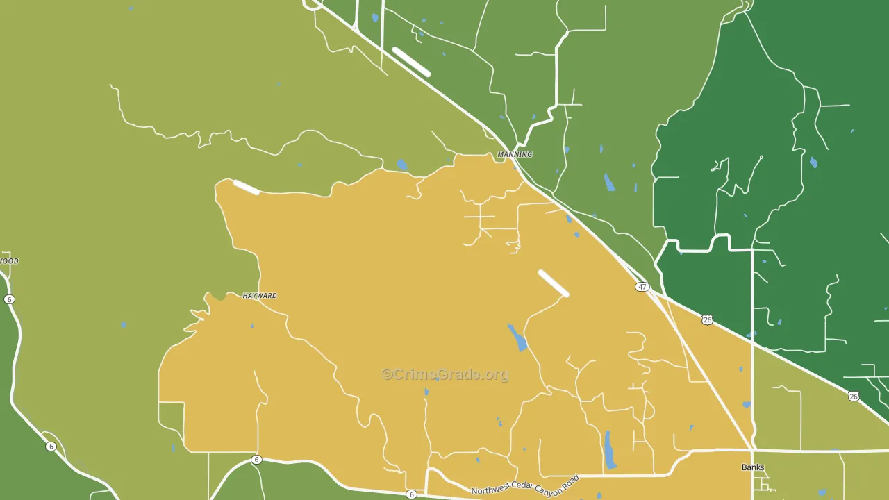 Manning, OR Map of Assault Rates