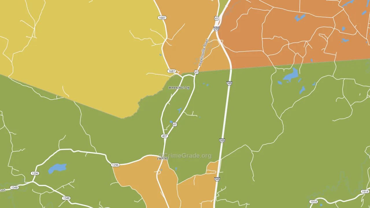 Mannington, KY Map of Assault Rates