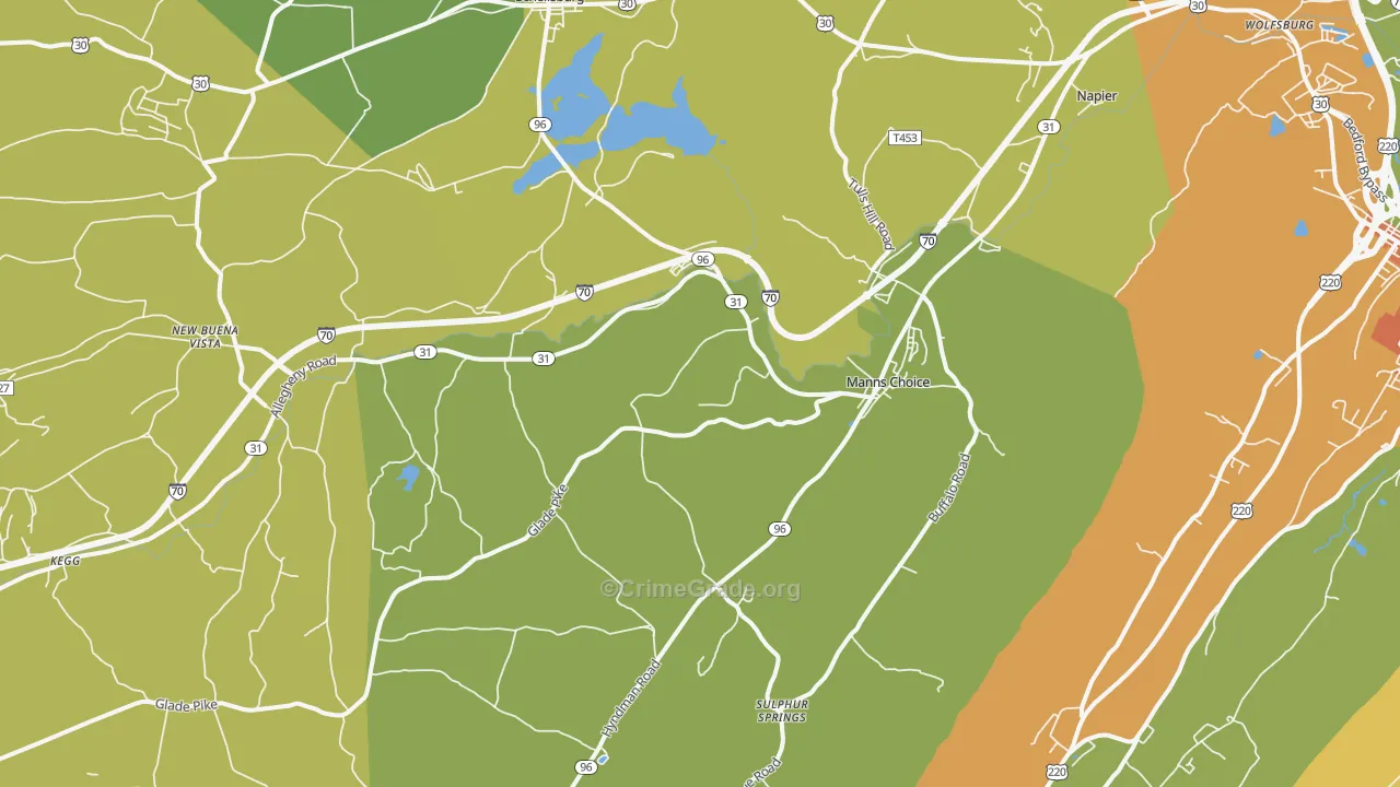 Manns Choice, PA Map of Assault Rates