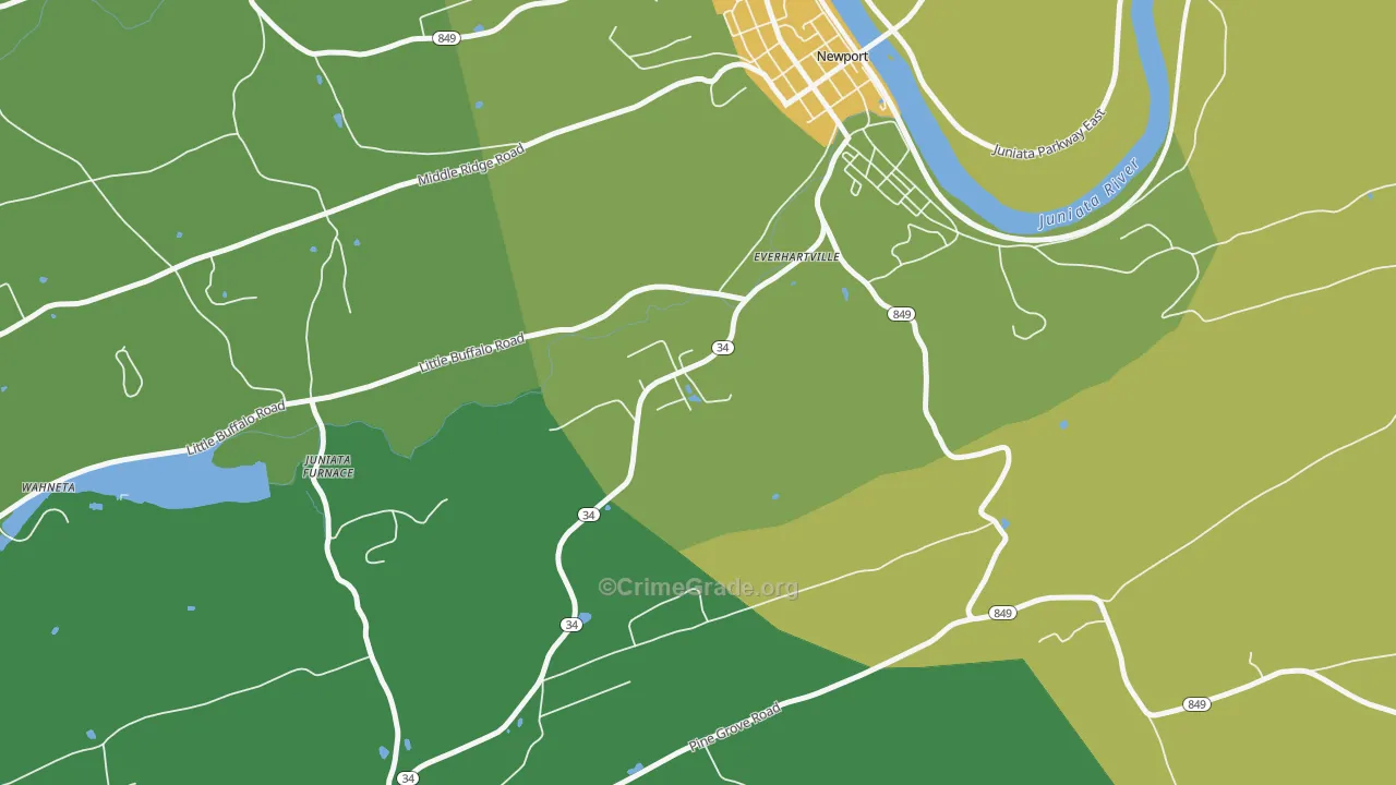 Mannsville, PA Map of Assault Rates