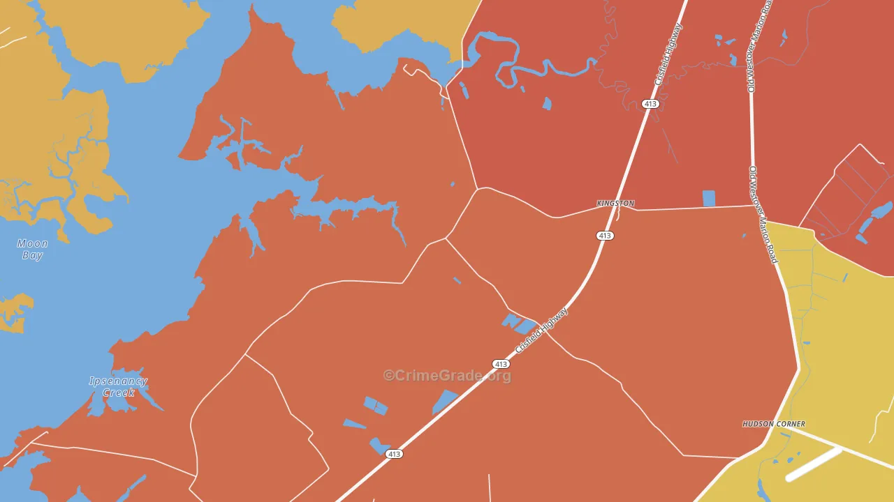 Manokin, MD Map of Assault Rates