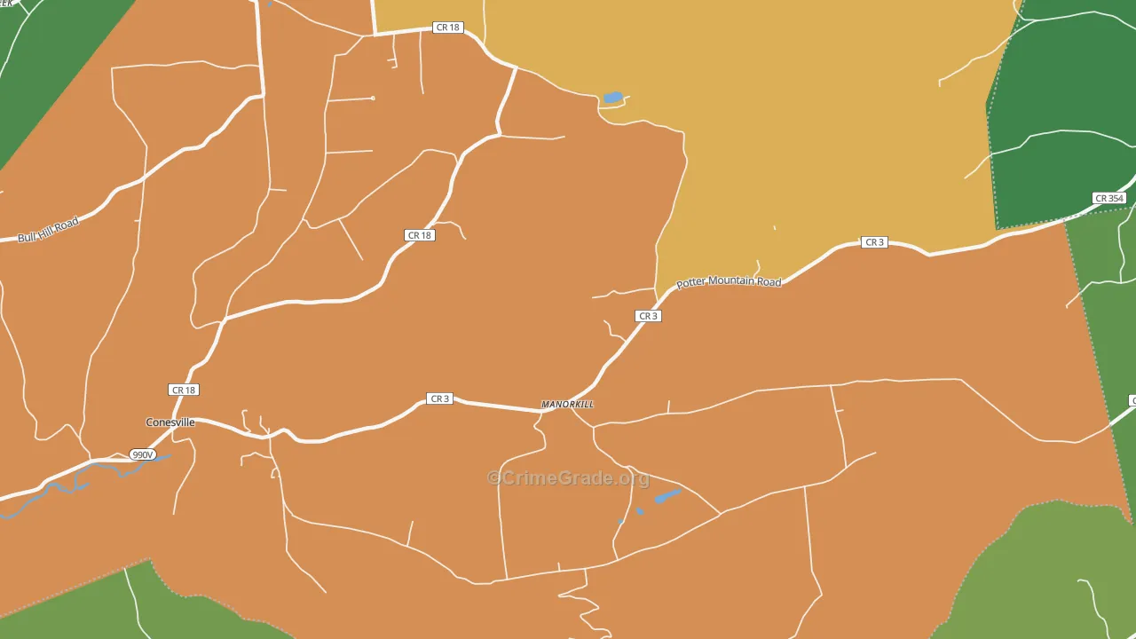 Manor Kill, NY Map of Assault Rates