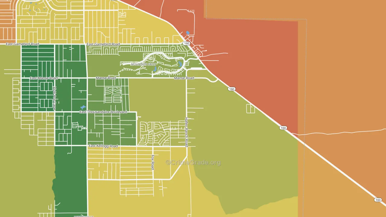 Manse, NV Map of Assault Rates