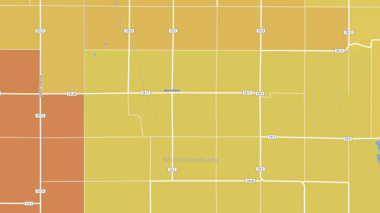 Mansfield, MN Map of Assault Rates