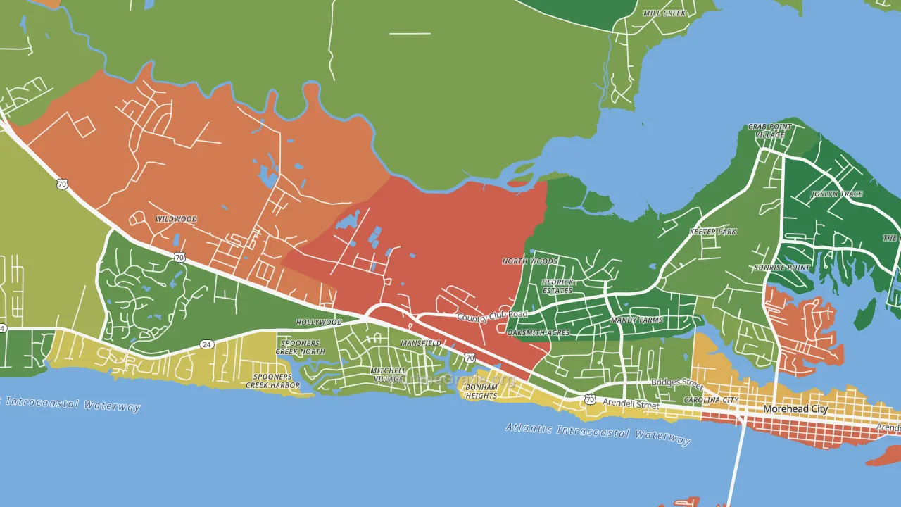 Mansfield, NC Map of Assault Rates