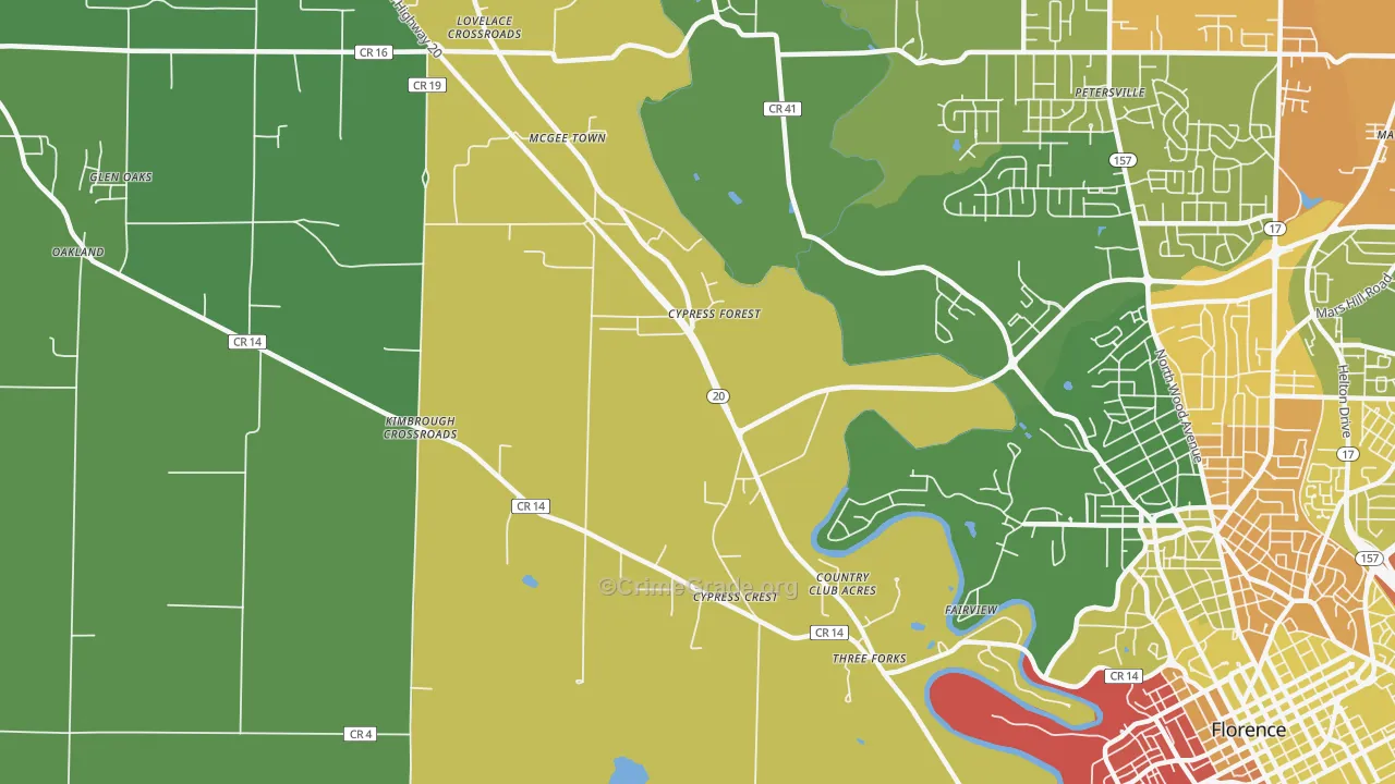 Mansion View, AL Map of Assault Rates