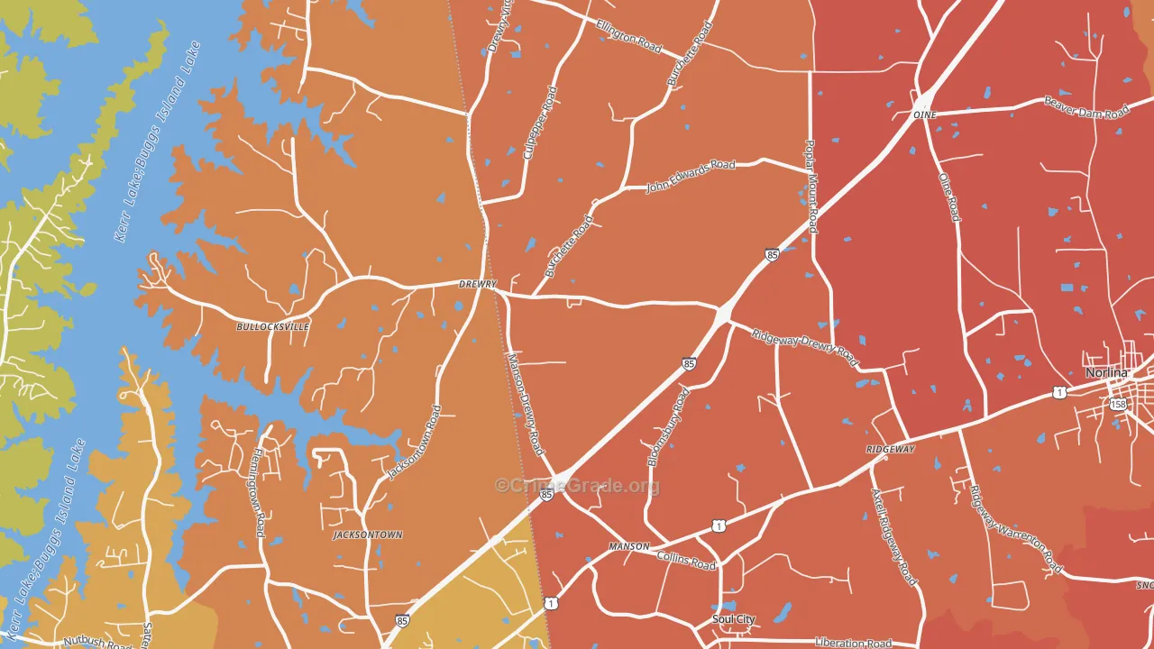 Manson, NC Map of Assault Rates