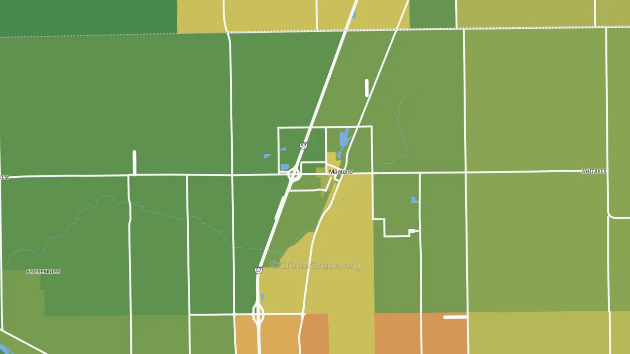 Manteno, IL Map of Assault Rates