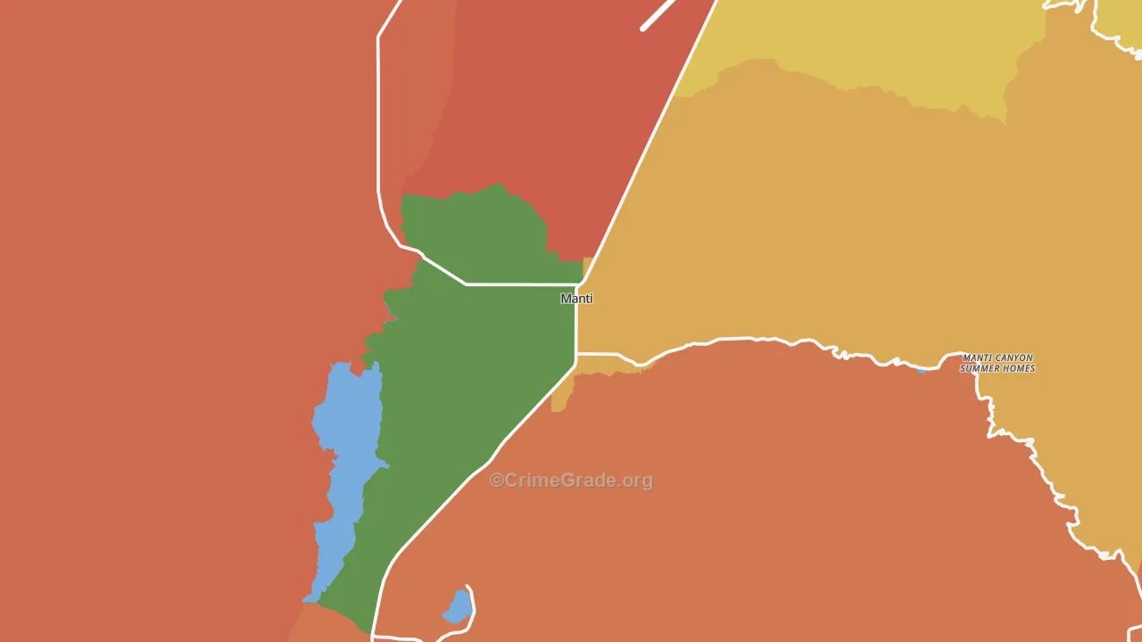 Manti, UT Map of Assault Rates