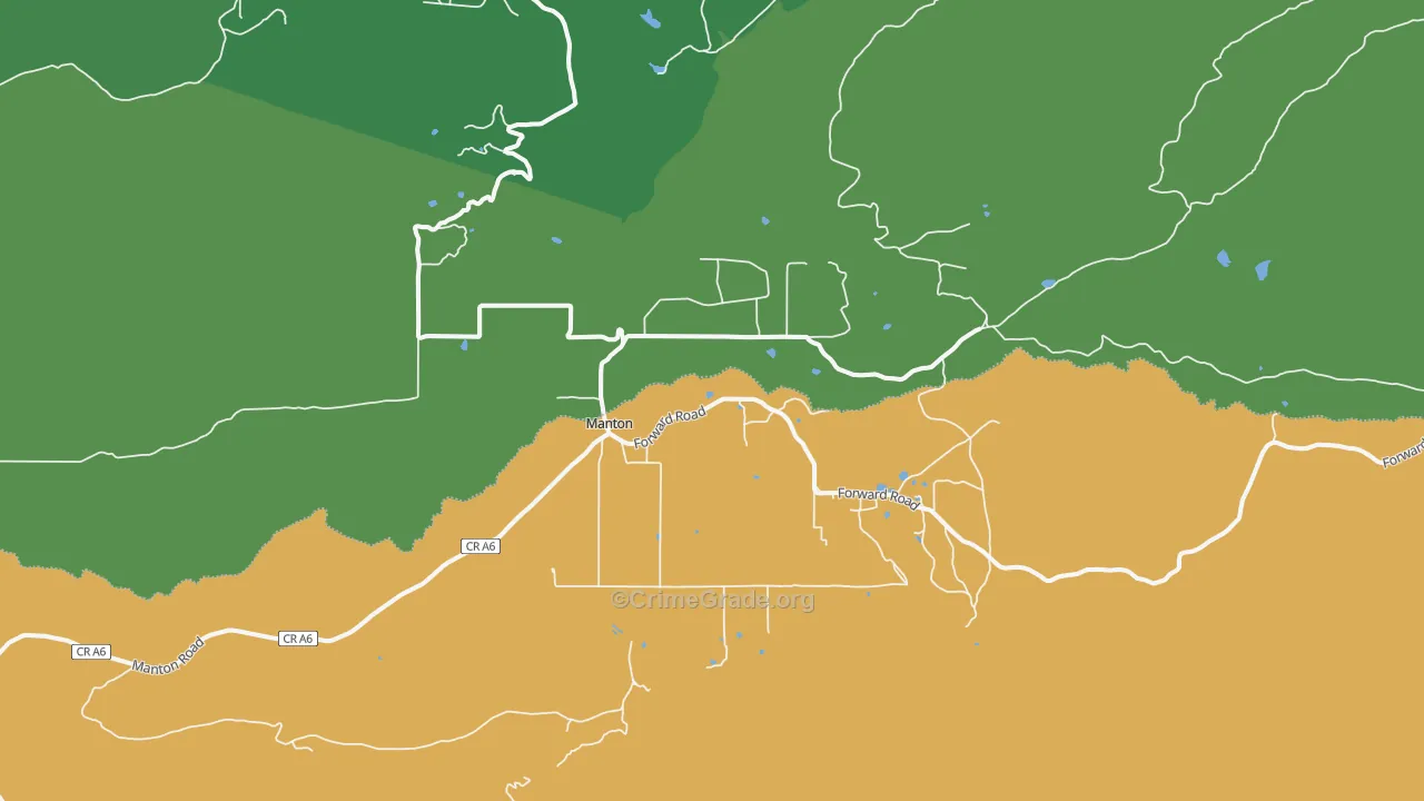 Manton, CA Map of Assault Rates