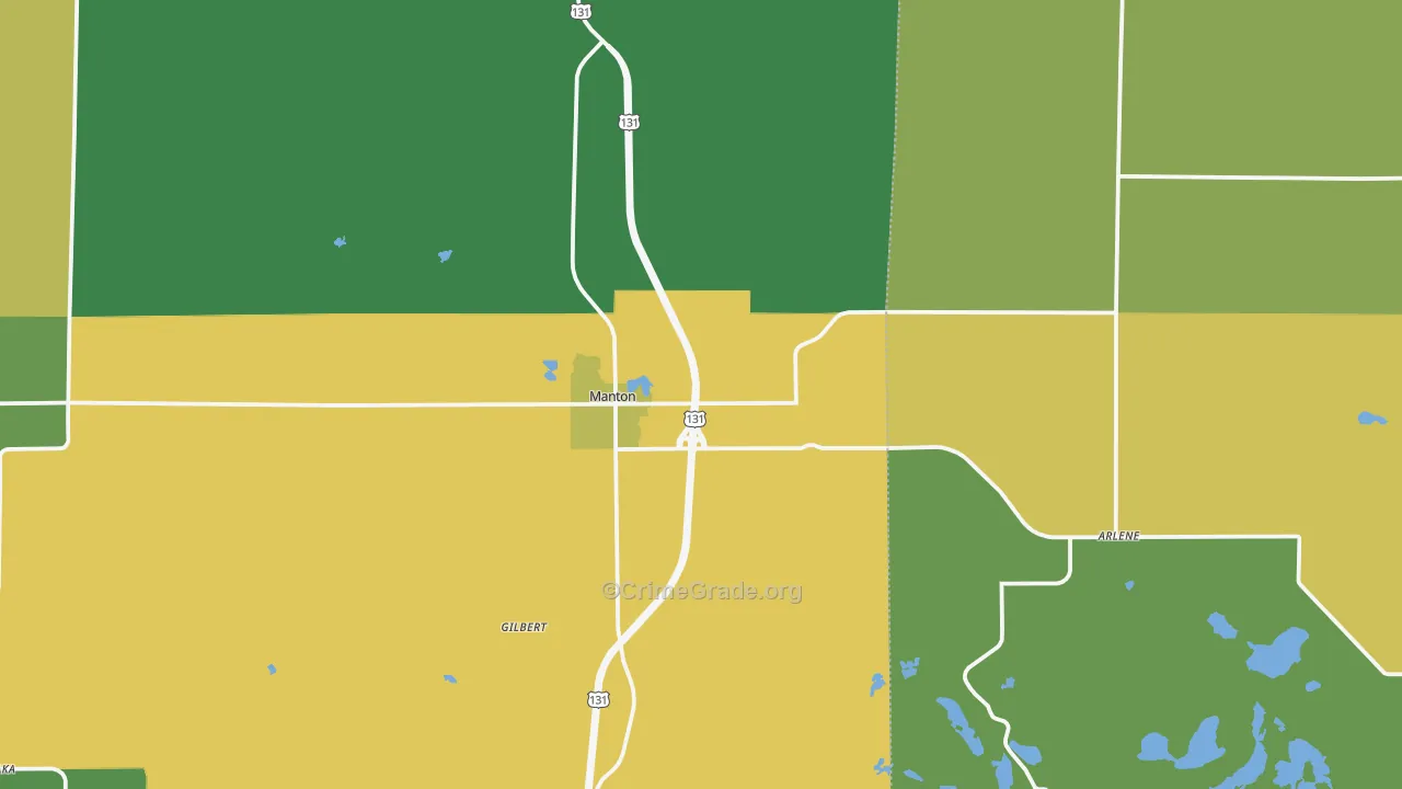 Manton, MI Map of Assault Rates