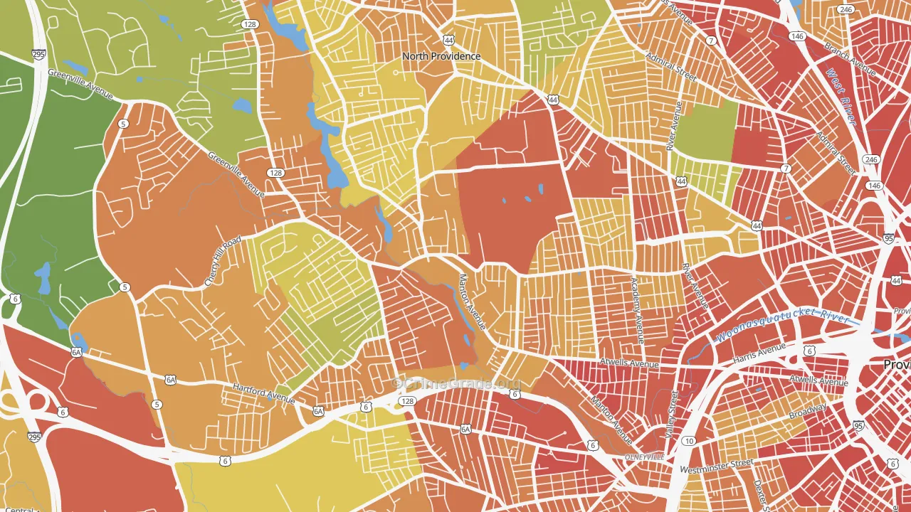 Manton, Providence, RI Map of Assault Rates