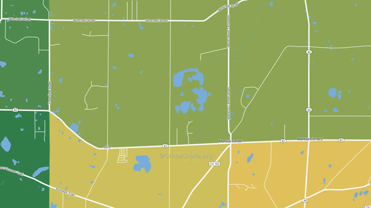 Mantua Center, OH Map of Assault Rates