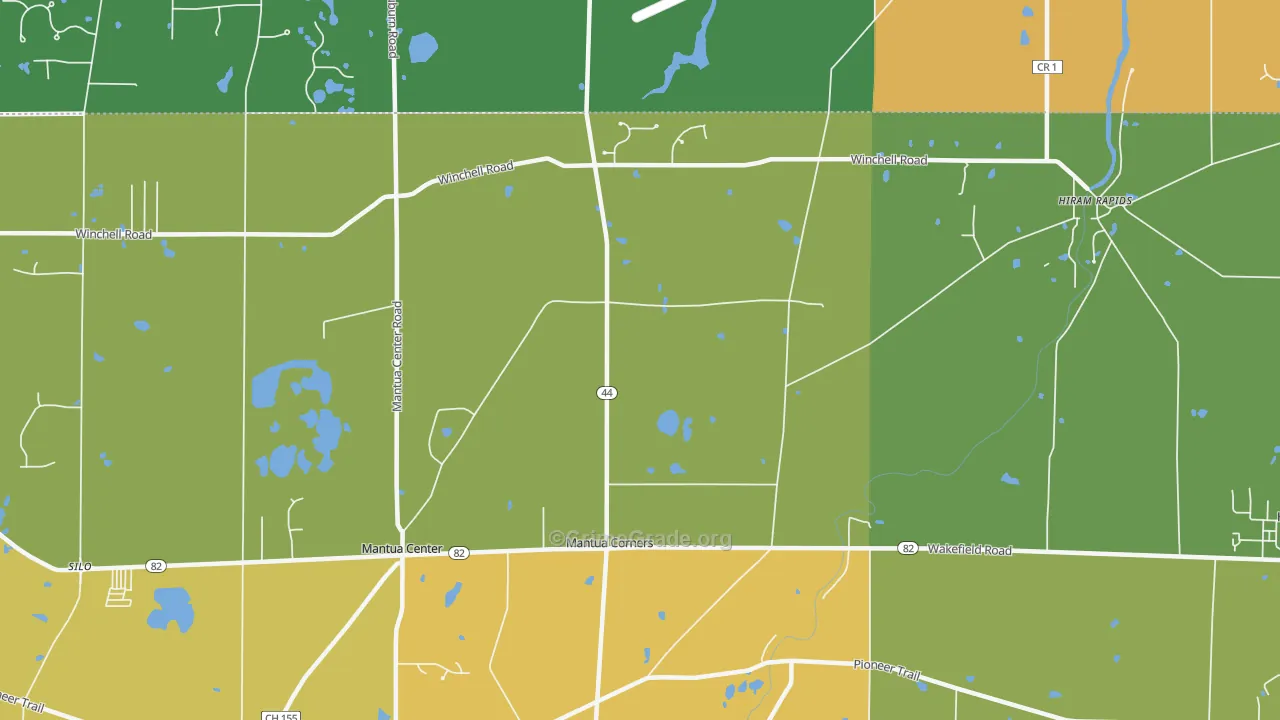 Mantua Corners, OH Map of Assault Rates