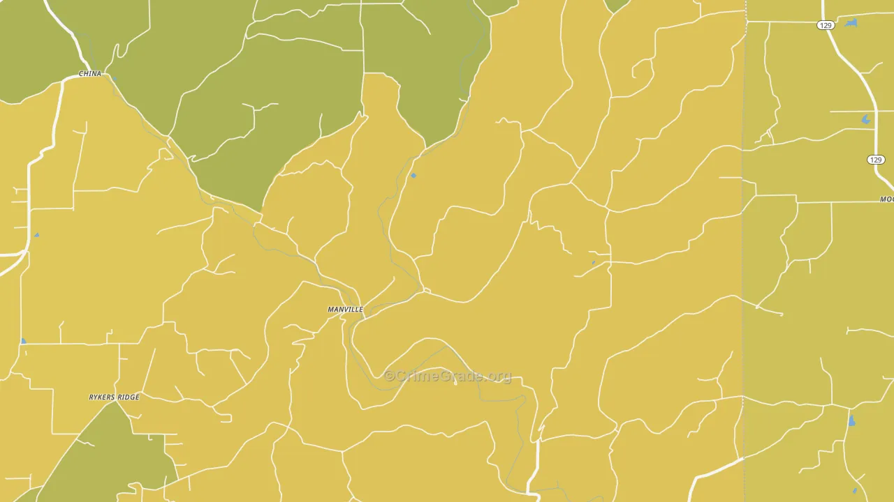 Manville, IN Map of Assault Rates