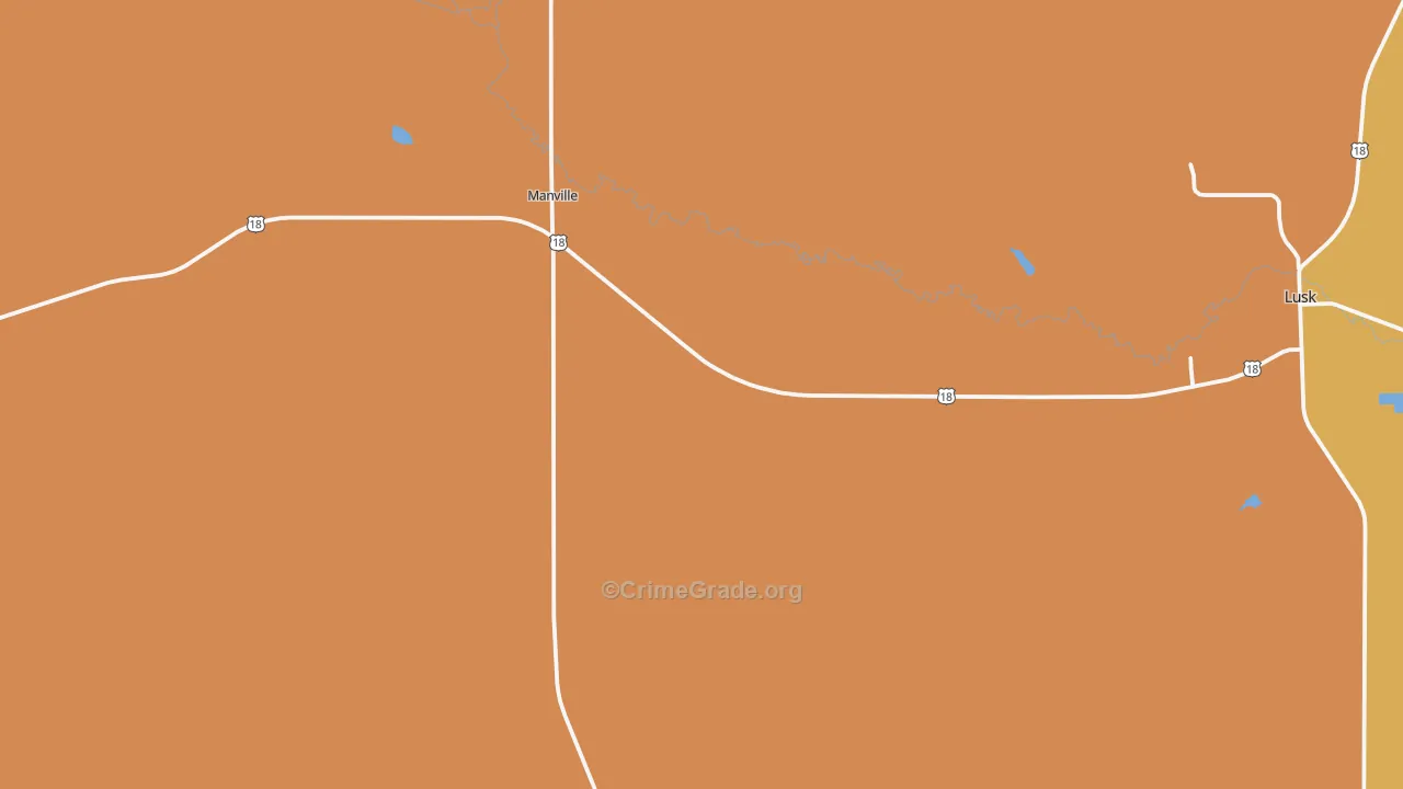 Manville, WY Map of Assault Rates