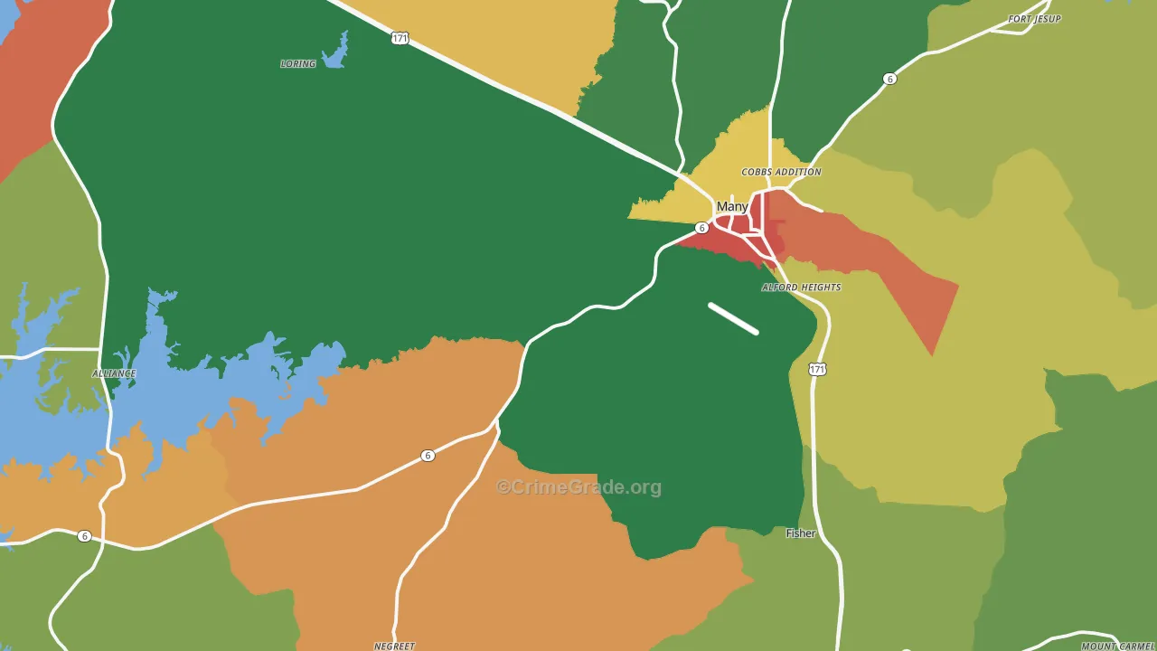 Many, LA Map of Assault Rates