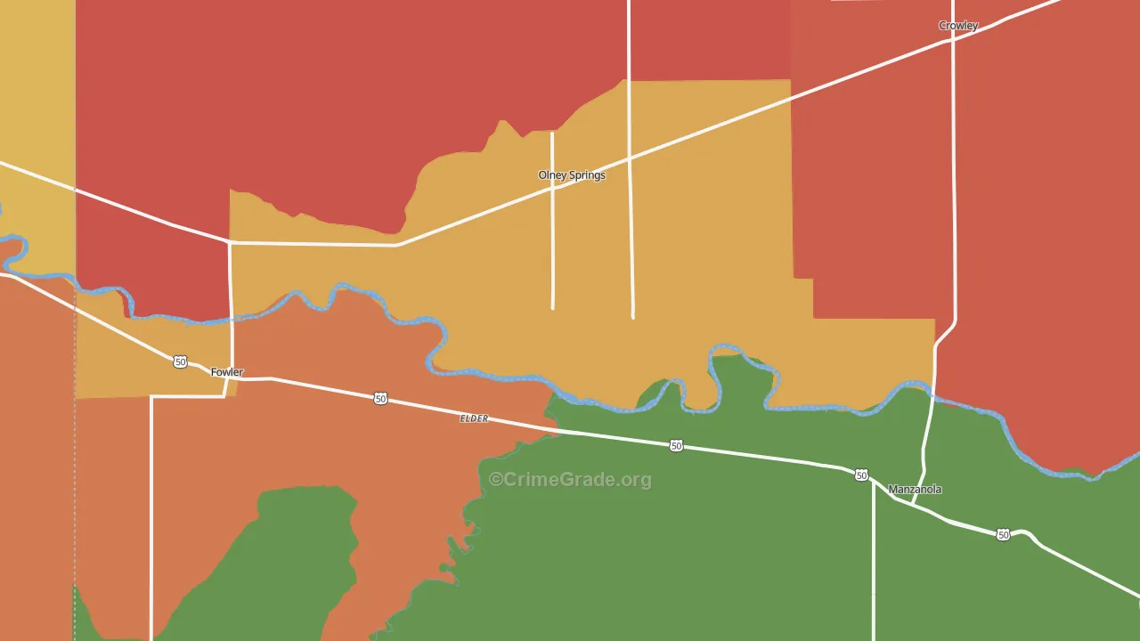 Manzanola, CO Map of Assault Rates