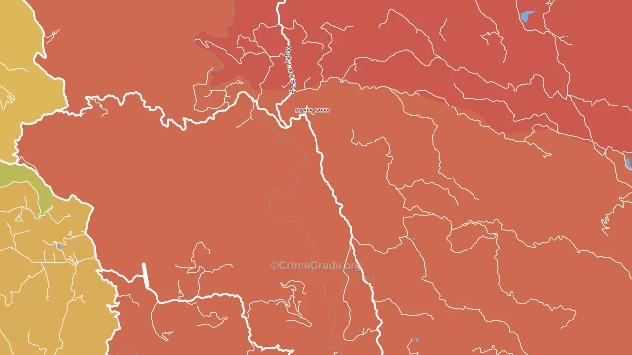 Maple Creek, CA Map of Assault Rates