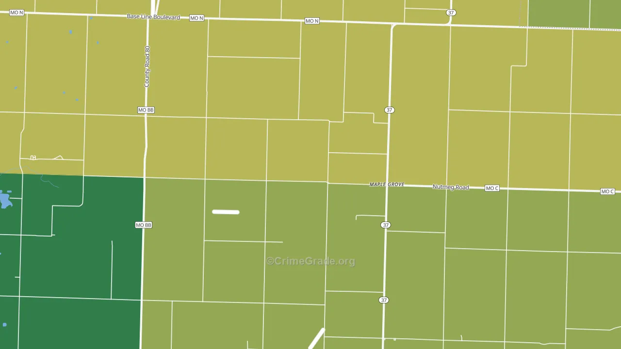 Maple Grove, MO Map of Assault Rates