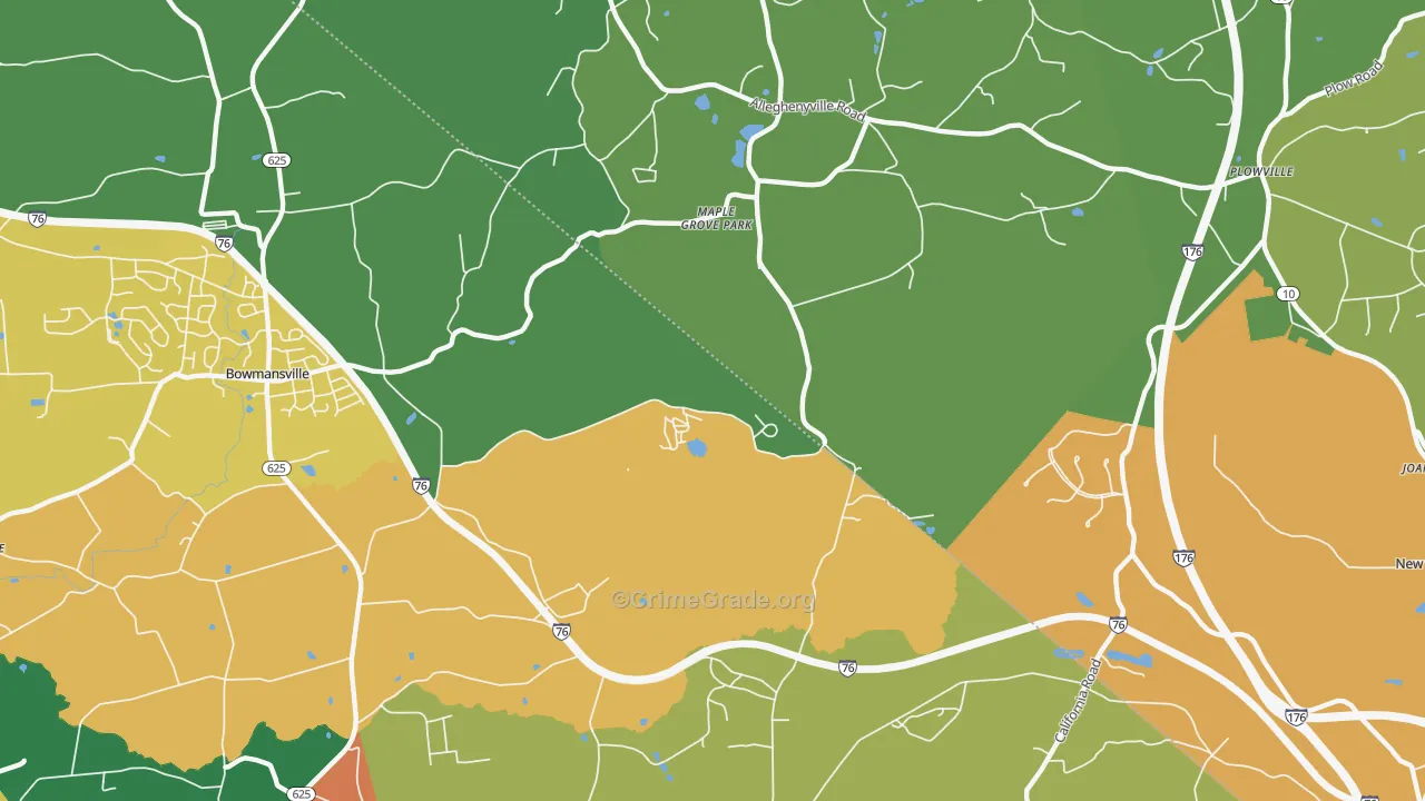 Maple Grove Park, PA Map of Assault Rates