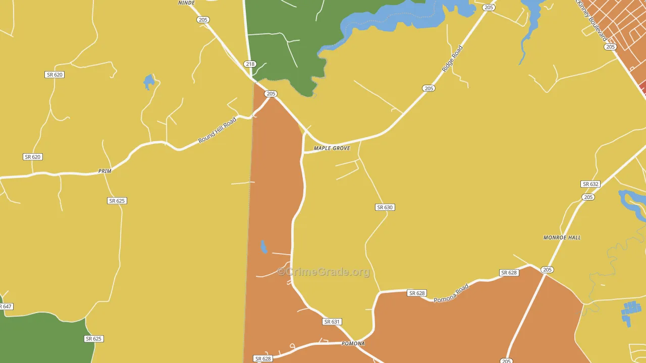 Maple Grove, VA Map of Assault Rates