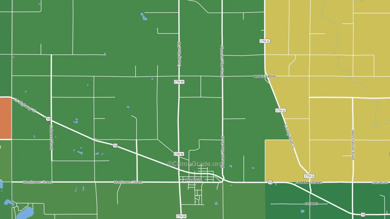 Maple Grove, WI Map of Assault Rates