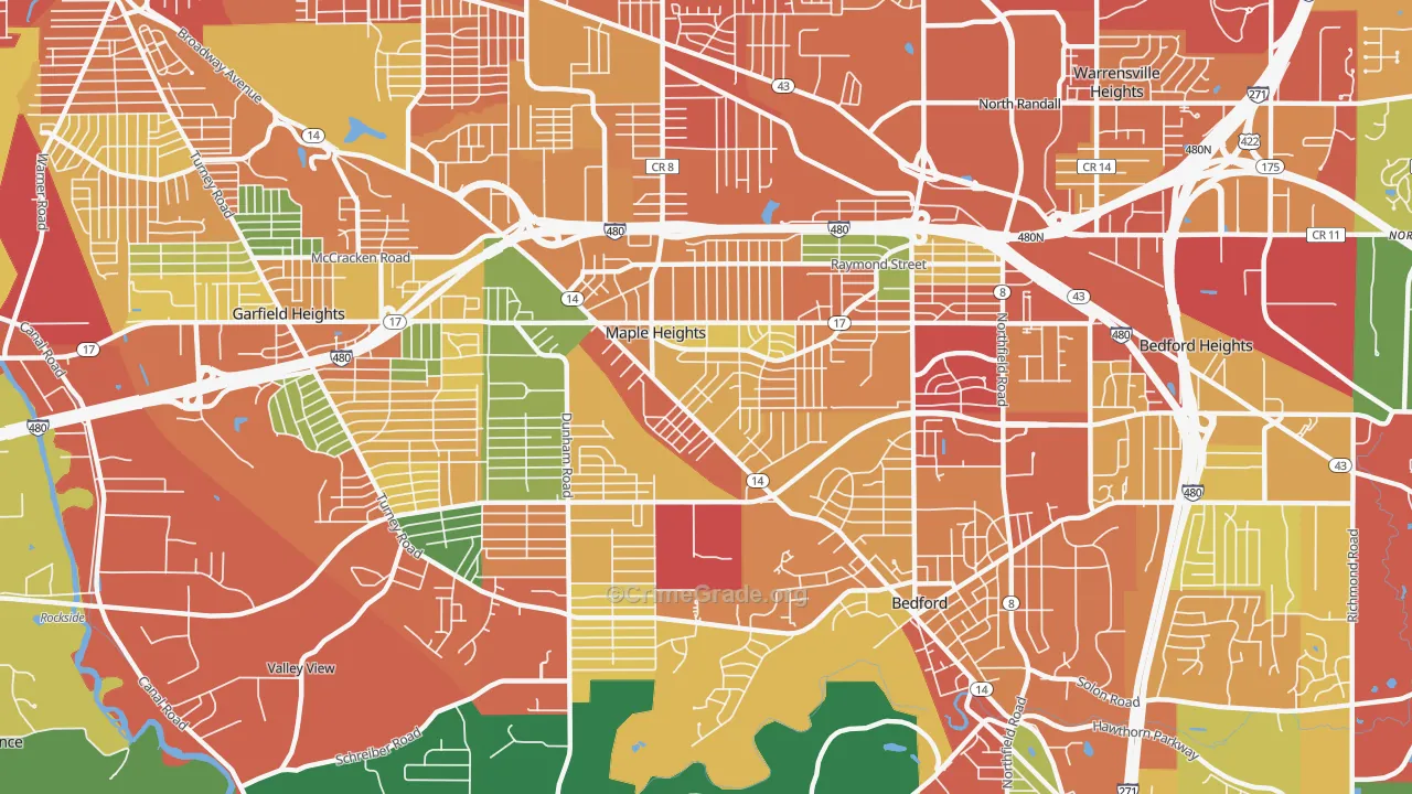 Maple Heights, OH Map of Crime Rates