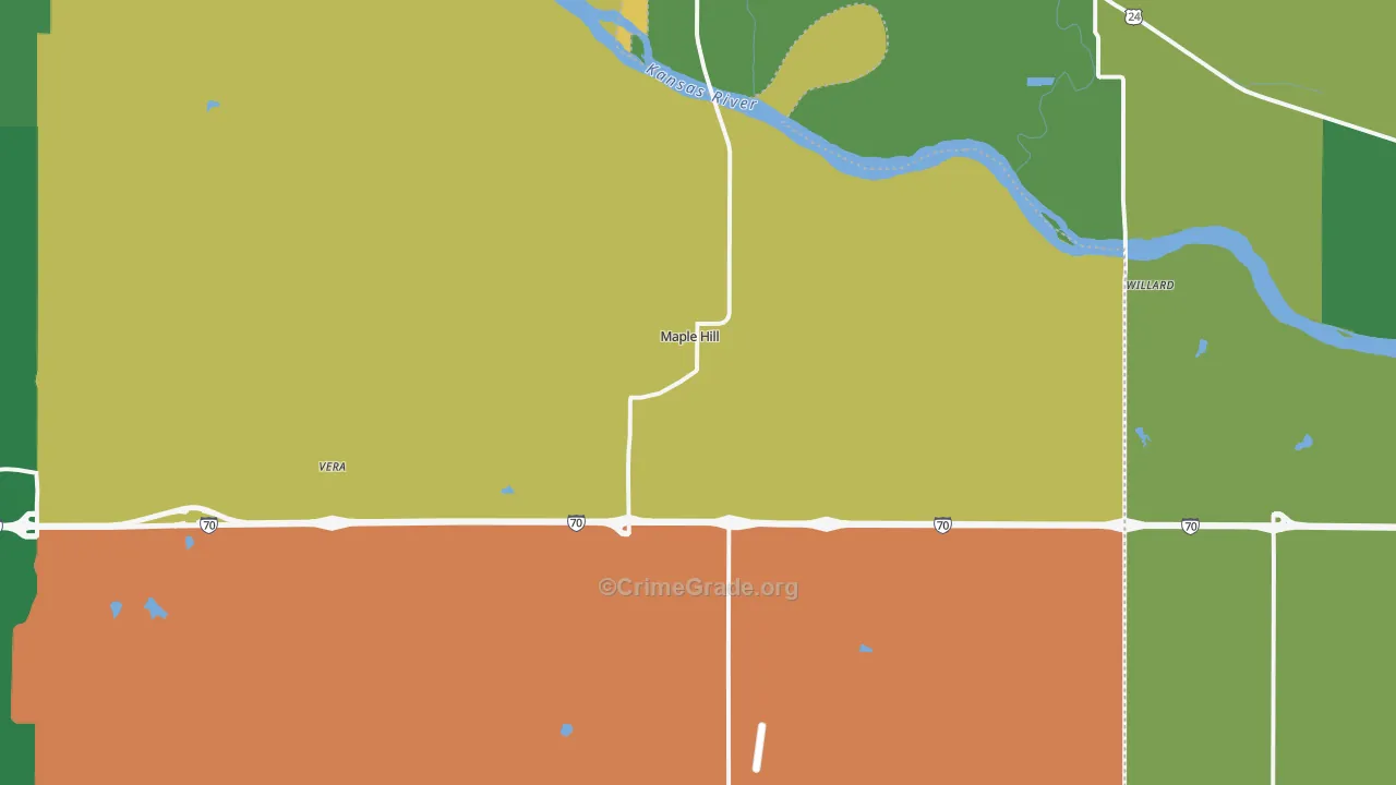 Maple Hill, KS Map of Assault Rates