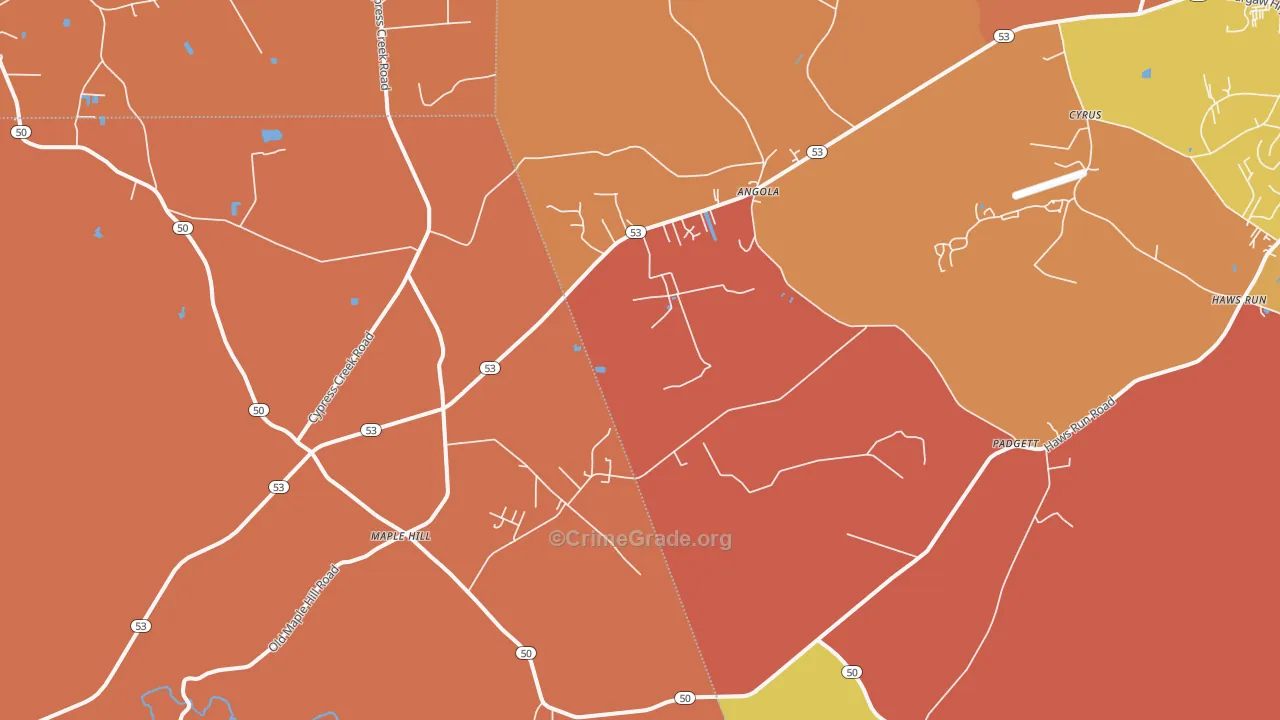 Maple Hill, NC Map of Assault Rates