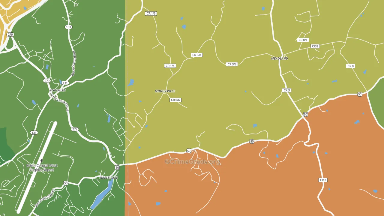 Maple Lake, WV Map of Assault Rates