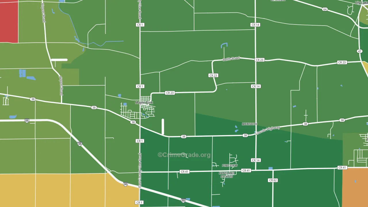 Maple Park, IL Map of Assault Rates