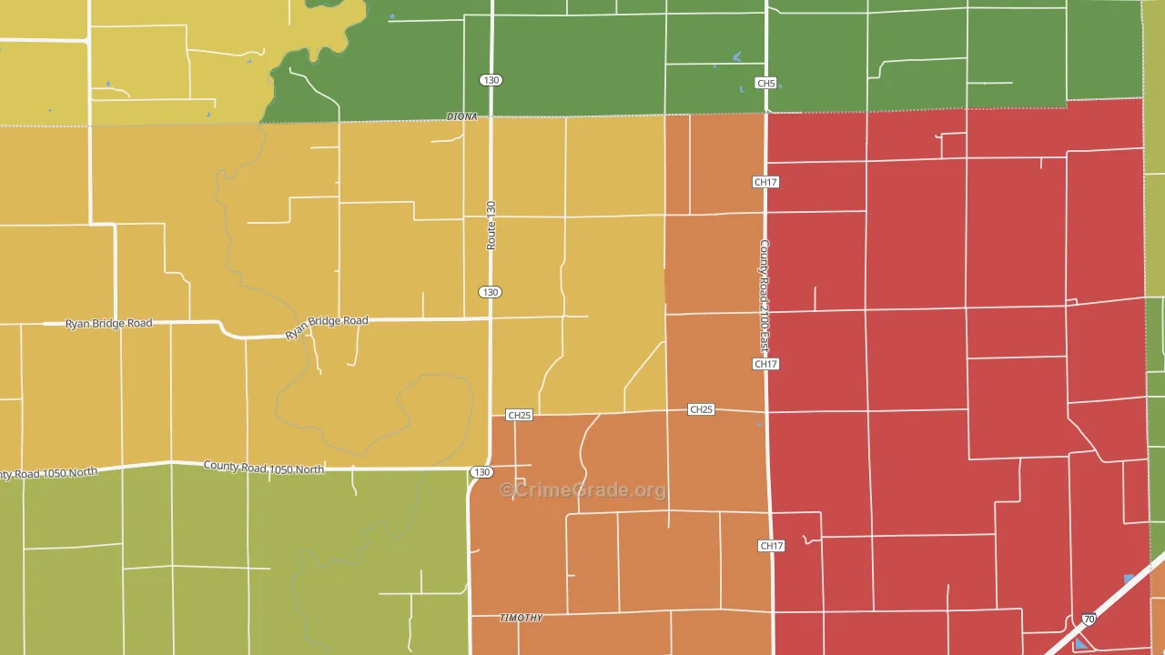 Maple Point, IL Map of Assault Rates