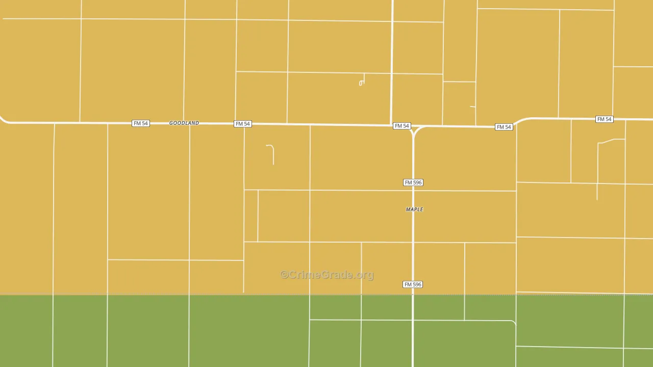 Maple, TX Map of Assault Rates